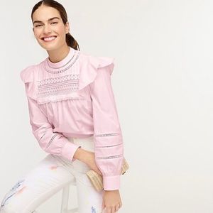 CROCHETED LACE RUFFLE TOP JCREW (NWOT)